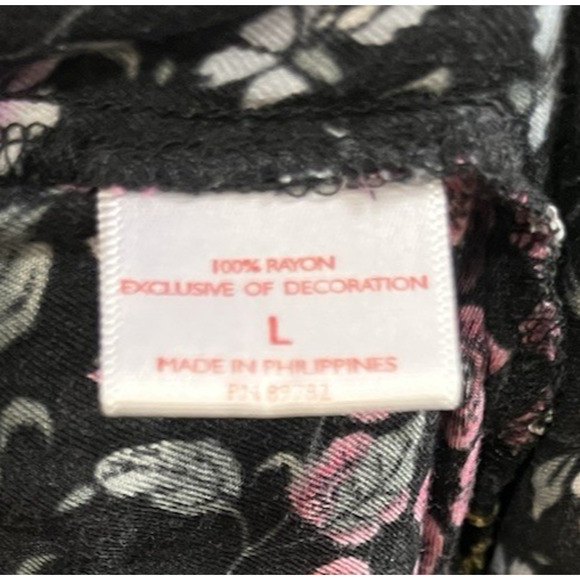 Josie Natori Pattern Lounge Pajama Pants Womens Large Pink Black - Picture 3 of 6